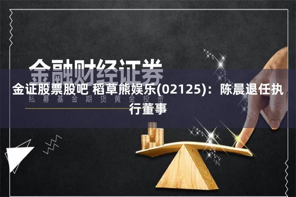 金证股票股吧 稻草熊娱乐(02125)：陈晨退任执行董事
